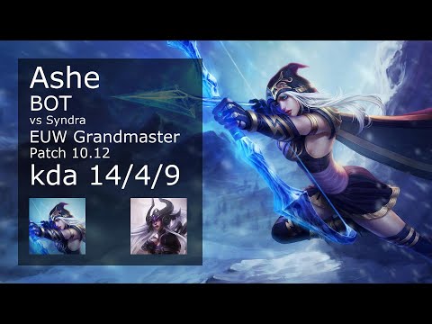 Ashe ADC & Karma vs Syndra & Nautilus - EUW Grandmaster 14/4/9 Patch 10.12 Gameplay