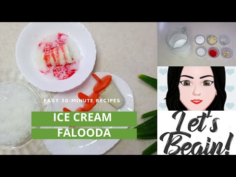 HOW TO MAKE SIMPLE & EASY ICE CREAM FALOODA | FALOODA WITH HOME MADE SEVIYAN, NOODLES | URDU / HINDI