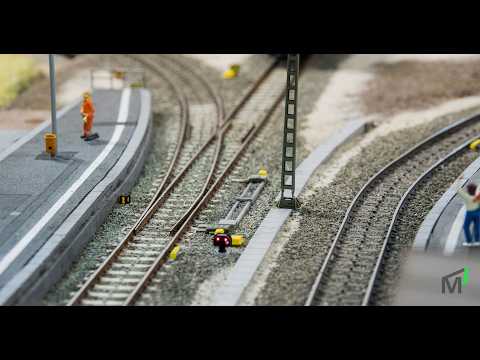 C-Gleis schottern mit verwitterten Betonschwellen - Märklin H0 Modellbahn