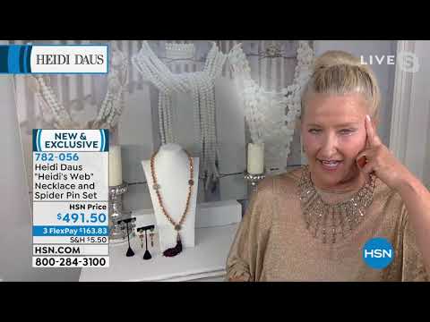 Heidi Daus "Heidi's Web" Necklace and Spider Pin 2piece ...