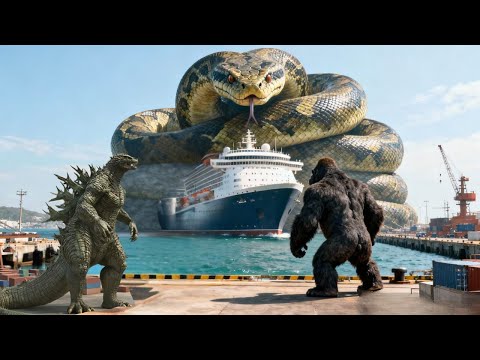 King Kong and Godzilla vs. Giant Python Snakes: A Major Clash At Sea And İn The City