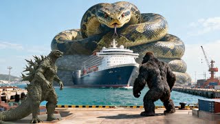 Download lagu King Kong and Godzilla vs. Giant Python Snakes: A Major Clash At Sea And İn The City mp3