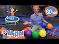 Blippi Visits An Indoor Trampoline Park And Learns Colors More Educational Videos For Kids