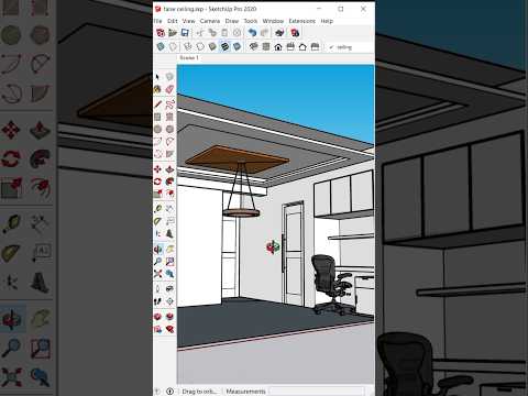 How To Make False Ceiling In SketchUp 🏠 #shorts #sketchup #cad #3d #falseceiling #3dsmax