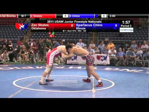 Junior Freestyle 160 - Spartacus Chino (IL) vs. Zac Skates (OK)