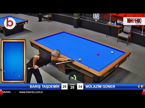 BARIŞ TAŞDEMİR vs MÜLAZIM GÜNER  | 3 Cushion Billiards Championship STAGE 3 -A- 2024 ANKARA