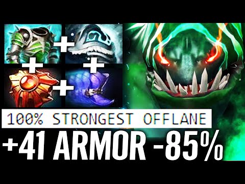 🔥 WTF 100% STRONGEST OFFLANE — Tidehunter +41Armor -85% Physic MAX Tank Build Dota 2 Pro