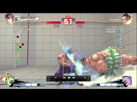 SSF4:AE Play-By-Play Commentary - Ryukichikun (FeiLong) Vs asahi lager (Honda)