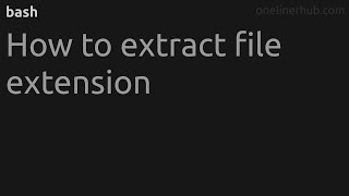 How to extract file extension #bash