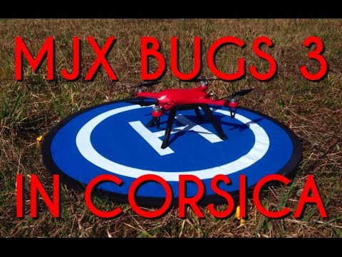 MJX BUGS 3 flying over water in Corsica