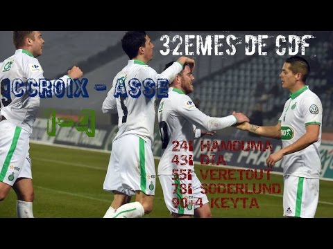 Croix - Saint-Etienne (ICC - ASSE) 1-4 32èmes de finale de coupe de france Le résumé vidéo des buts