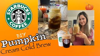 How to make Starbucks Pumpkin Cream Cold Brew/ Copycat Starbucks pumpkin cream cold brew