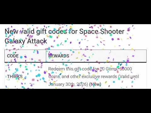 Gift codes space shooter 