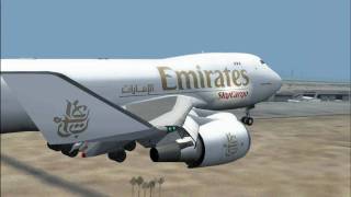 FS2004 - Emirates Sky Cargo Landing At Dubai