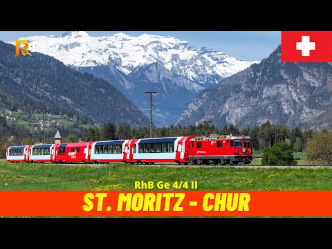 Führerstandsmitfahrt Glacier Express St. Moritz - Chur (Rhätische Bahn, April 2025, Schweiz) 4K