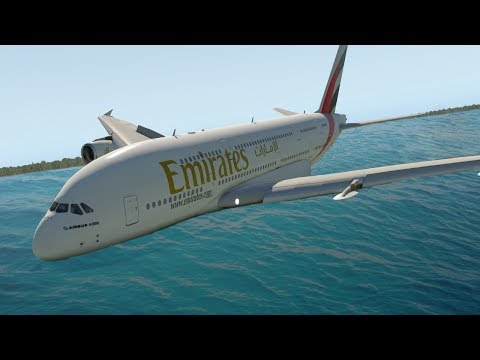 A380 Water Emergency Crash Landing  - X-Plane 11