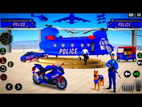 US Police Bike Cargo Transport Truck & Car Transport Plane in Police Bike Games Android Gameplay