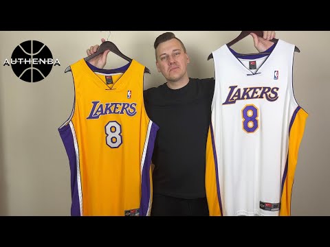Kobe Bryant Nike DriFit Lakers Authentic NBA jersey comparison