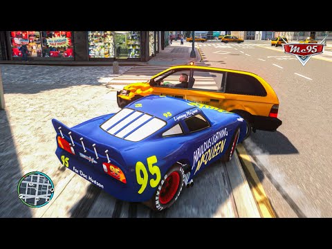 Crazy Fabulous McQueen Car Crashes City Rampage Ep.86 - GTA 4