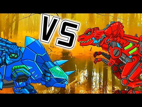 Dino Robot Battle Arena - Tyranno Red VS Dinosaur Robots - Easy, Normal and Hard Game Levels