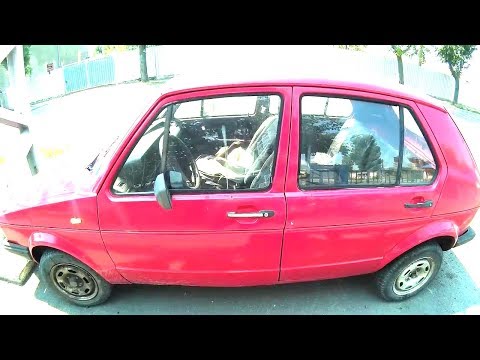 Red Volkswagen Golf 1 Diesel in good condition - old car from the 70s-80s