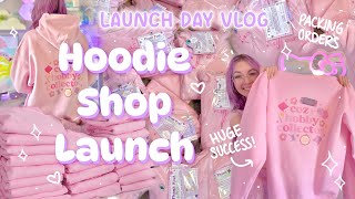 SUCCESSFUL launch, packing orders, prepping hoodies🌸 Small business studio vlog cozy hobby collector