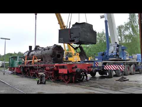 Dampflok 78 246 - die Kräne kommen