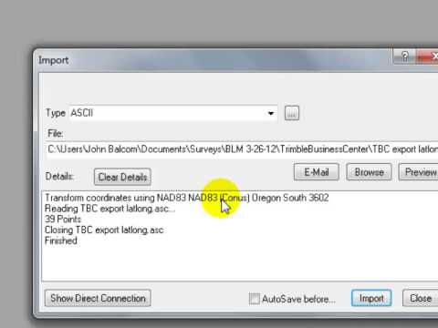 TPC Desktop BLM: Importing Trimble Business Center Points