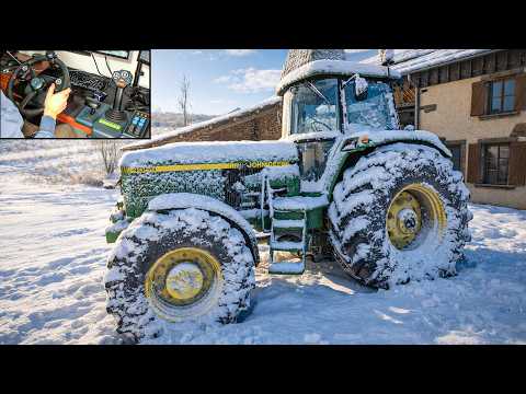 Cold Start John Deere 4955 at -8°C - Extreme Tractor Work | Farming Simulator 25