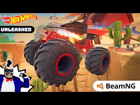Monster Trucks INSANE Racing and Crashes #2 | Hot Wheels Unleashed | BeamNG Drive