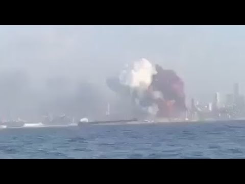 Explosion in Beirut Lebanon VIEW FROM THE SEA