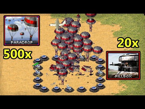 500 Para-Troopers vs 20 Pillboxes - [Red Alert 2]