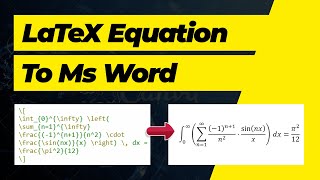 How to Copy LaTeX Equations from TexStudio to Microsoft Word Easy Method