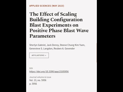The Effect of Scaling Building Configuration Blast Experiments on Positive Phase Blas... | RTCL.TV