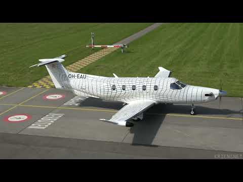 Pilatus PC-12 NG - OH-EAU - Take off at Airport Buochs 2021 and 2022