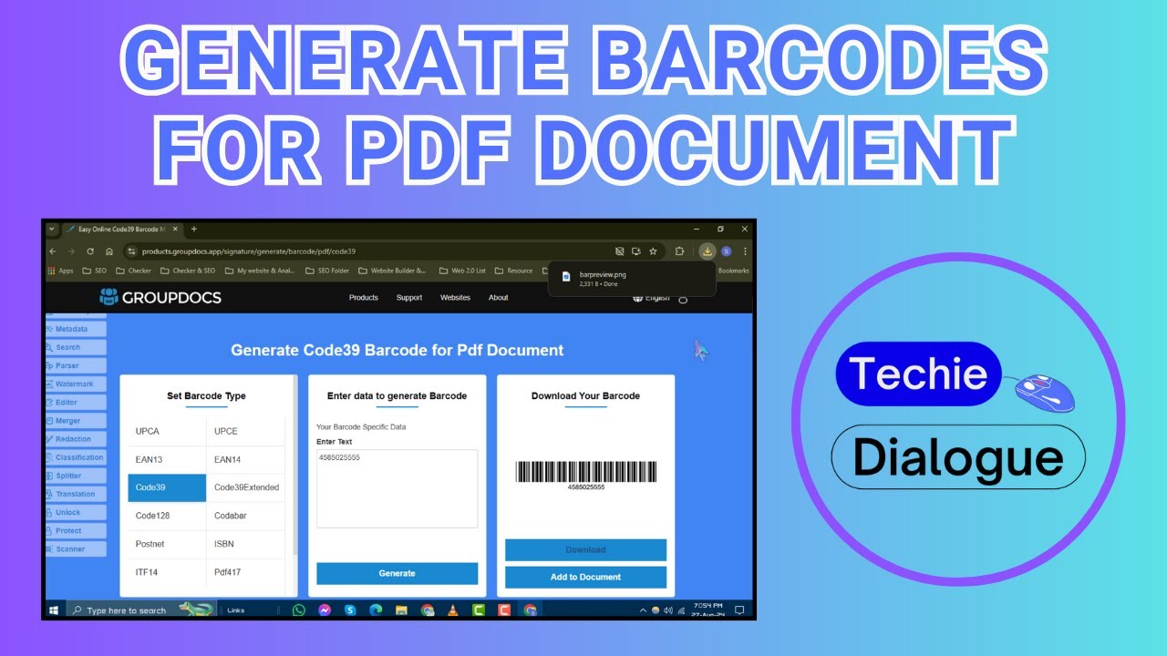 How to Generate Barcodes For PDF Document