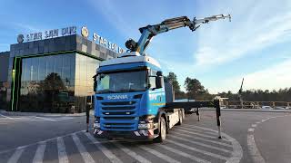 Camion plateau Scania R450 6x2 PALFINGER PK 34002 SH Crane Trailer | Image 4 - Autoline
