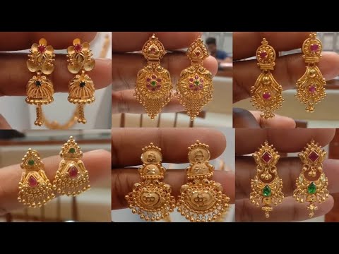 Gold Earrings South Indian Design From 3 Gram | Daily wear Fancy Wear Earring With Weight And Price