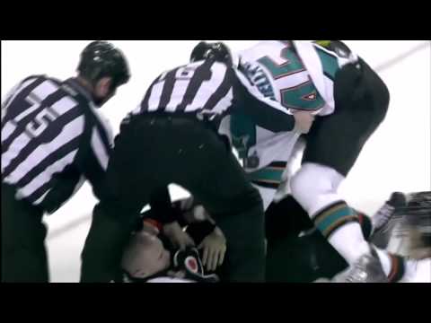 Jody Shelley vs Ian Laperriere Oct 25, 2009