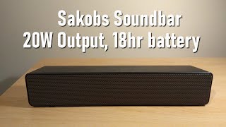 Sakobs Soundbar Review - Decent soundbar with Bluetooth, 18hr battery life and USB / SD card audio