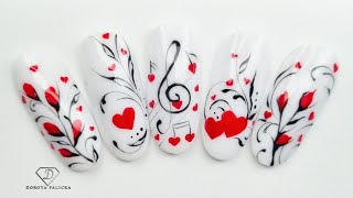 Valentine's Day nail art mix.Nail art brush and product control 
