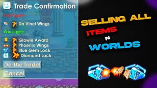 Selling All My Expensive Items/Worlds To Get 50 Bgls in 1 video! | Growtopia