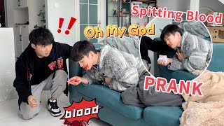 Vomiting Blood In Front Of Boyfriend 😫🚑! How Would He React? Vomiting Blood Prank🤣
