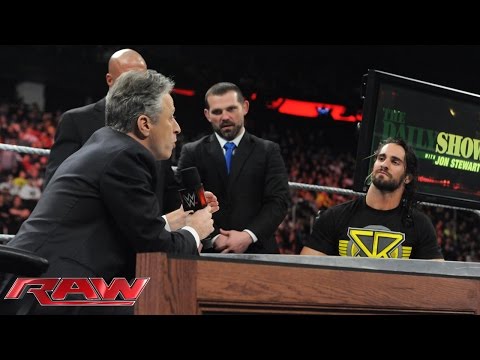 Jon Stewart Kicked Seth Rollins In The Groin On 'Monday Night Raw'