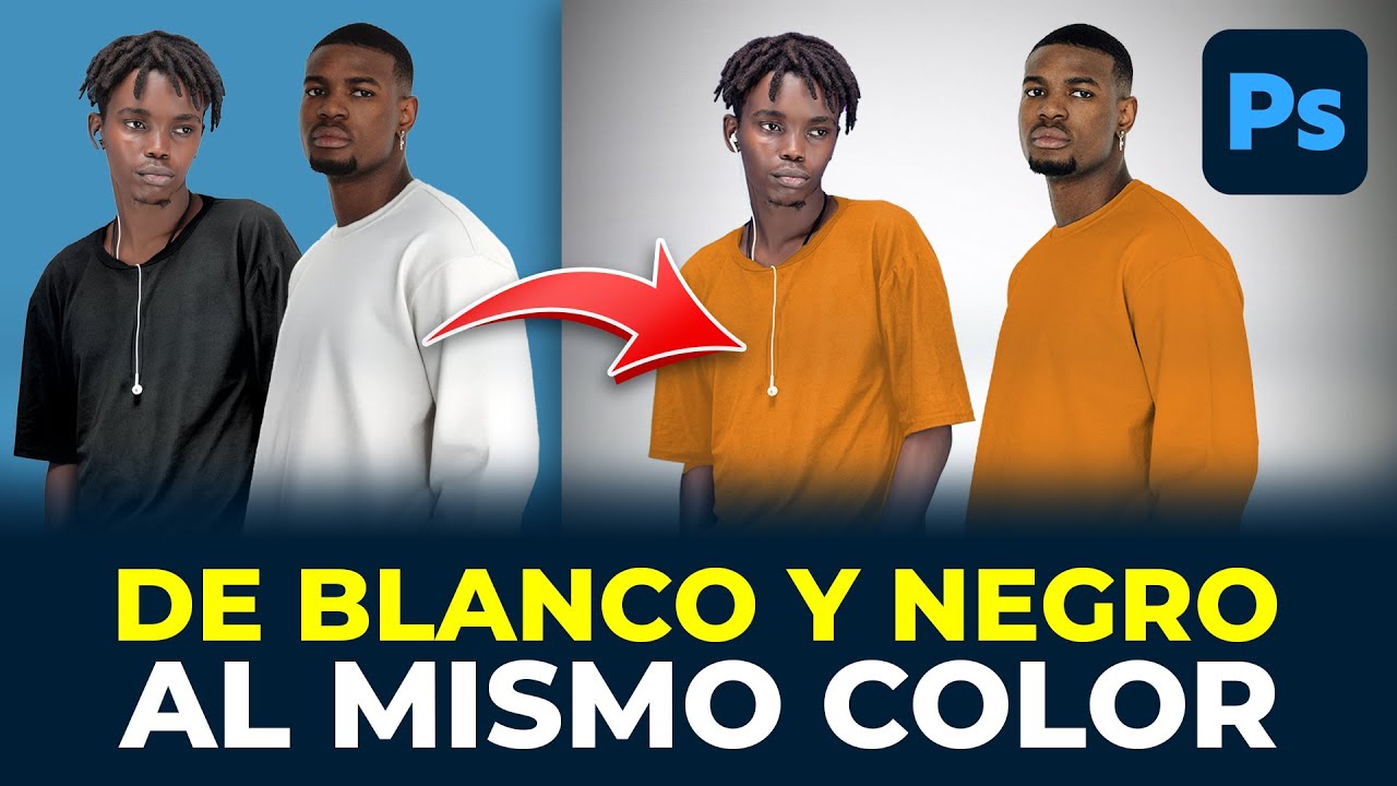 🎨 De BLANCO y NEGRO al MISMO COLOR en Photoshop 😍 (Truco alucinante)