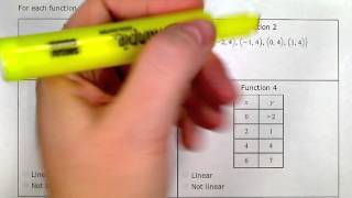 Identifying linear functions given ordered pairs