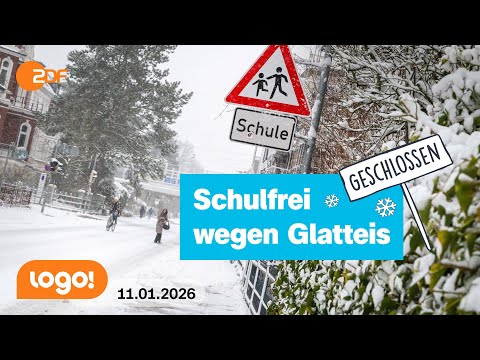 Glatteis in NRW: Hier bleiben am Montag die Schulen zu | logo!-Nachrichten vom 11.01.26