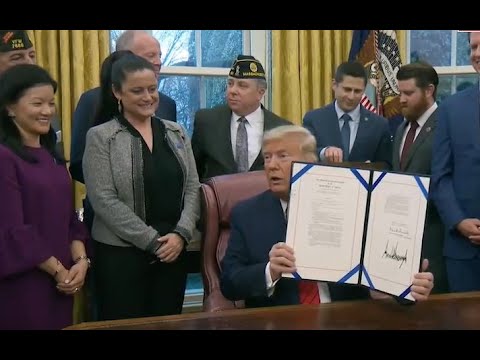 Trump weighs in on Roger Stone, Vindman during Veteran Bill signing ceremony (Feb 11, 2020)