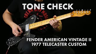 Video thumbnail for TONE CHECK: Fender American Vintage II 1977 Telecaster Custom Demo by Cream City Music