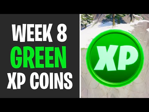 All Green XP Coins Locations WEEK 8 - Fortnite